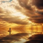 Orange sunset over water