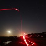 Red LED thrown on long exposure night shot