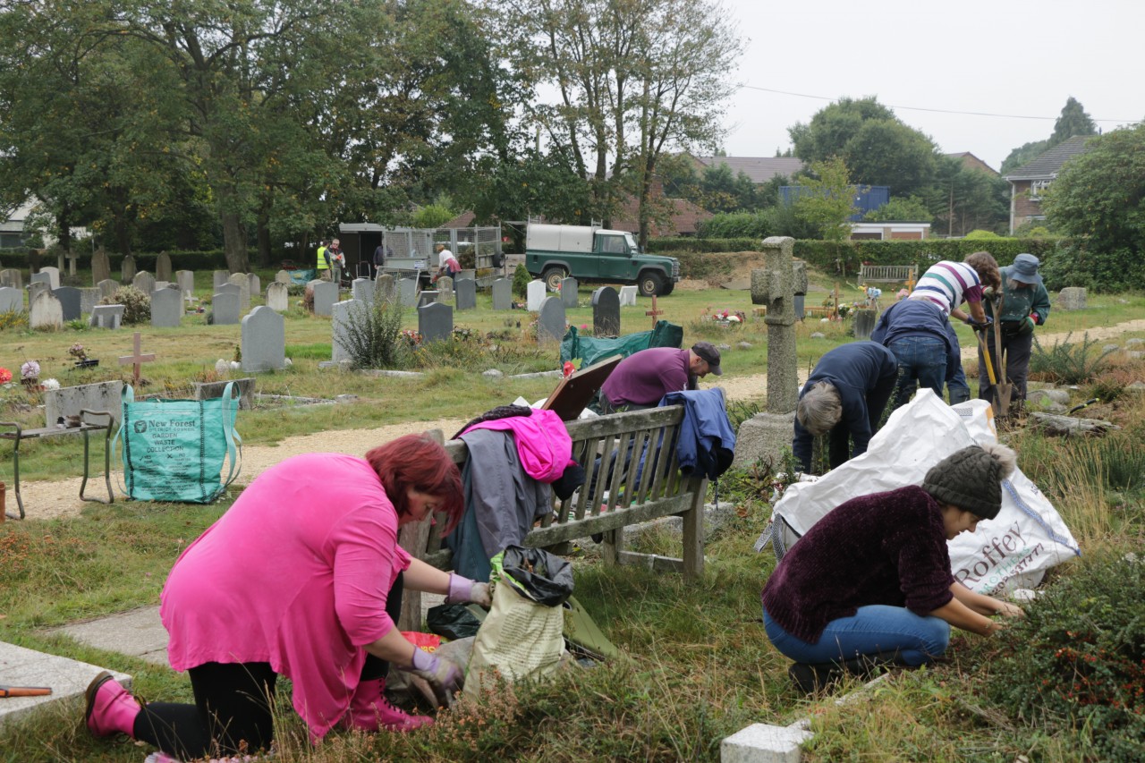 Working around the remembrance cross