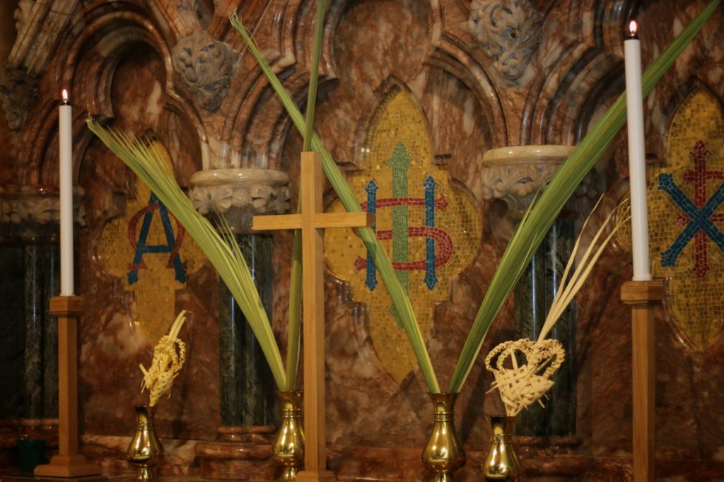 Palm leaves at our Palm Sunday service