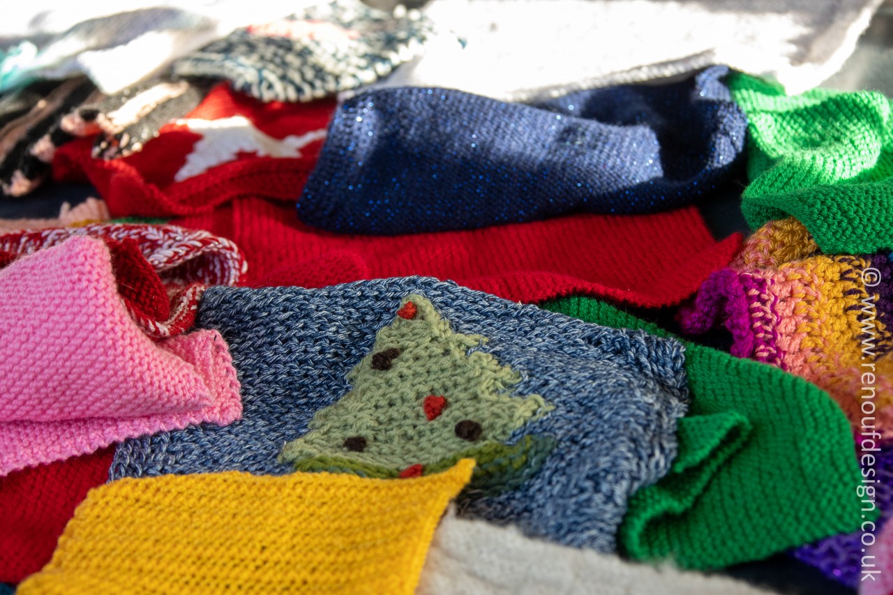 Crochet squares, for the hedge decorations at St Mark's