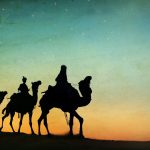 Three wise men on camels