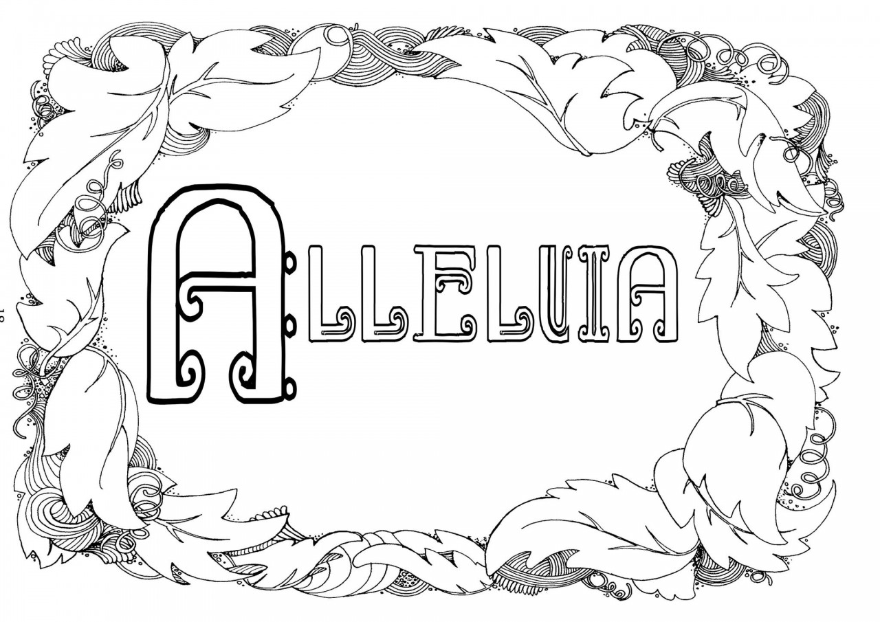 Alleliua colouring in sheet