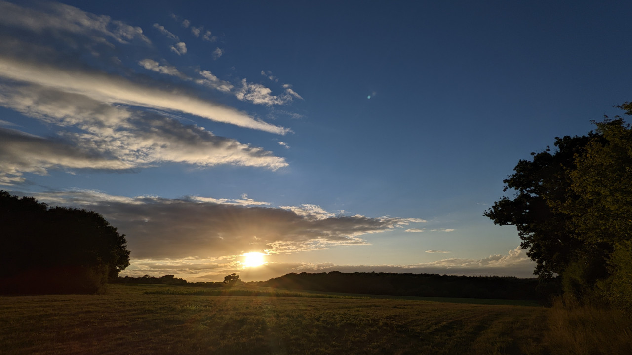 Sunset over Bucklers Hard path